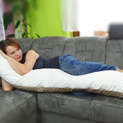 Tulící polštář BÉŽOVÝ PUNTÍK XXL, 100% bavlna obrázek 1339