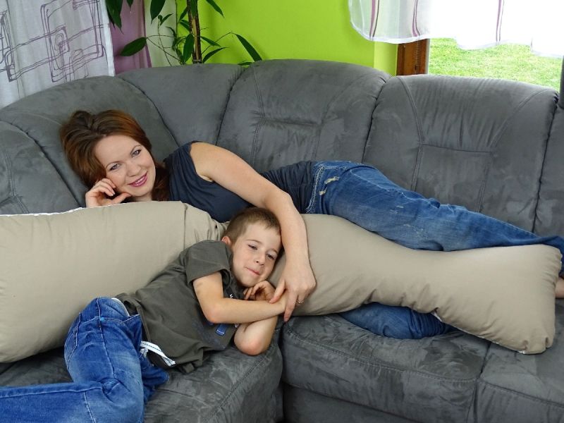 Tulící polštář BÉŽOVÝ PUNTÍK XXL, 100% bavlna obrázek 1340