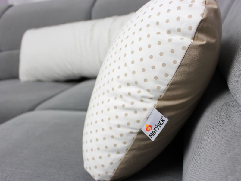 Tulící polštář BÉŽOVÝ PUNTÍK XXL, 100% bavlna obrázek 2163